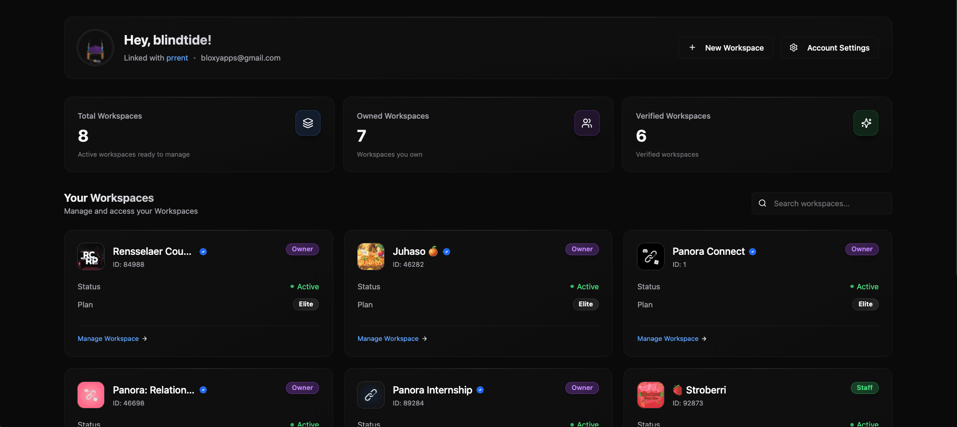 Dashboard Interface
